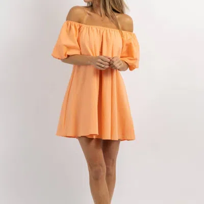 Mable Spicy Paloma Off-shoulder Mini Dress In Orange