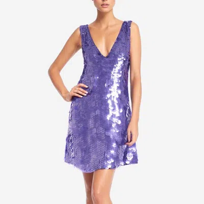 One33 Social Sleeveless Deep V-neck Sequin Mini Dress In Purple