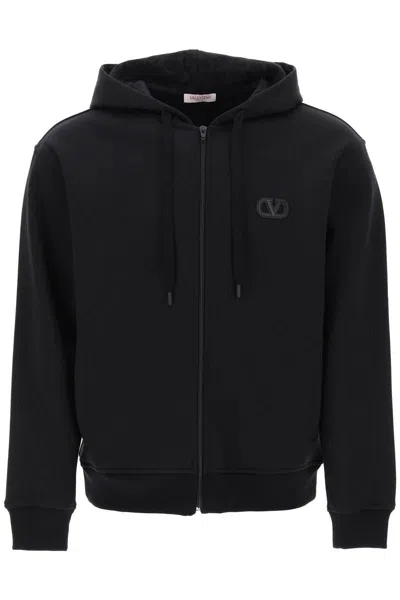 Valentino Black Cotton Blend Sweatshirt In Nero