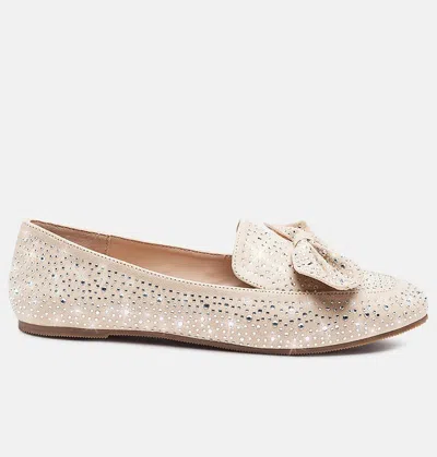 London Rag Bowtop Dewdrops Embellished Casual Bow Mules In Brown