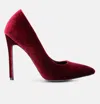 London Rag Janessa Velvet High Heeled Sandals In Red