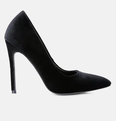 London Rag Janessa Velvet High Heeled Sandals In Black