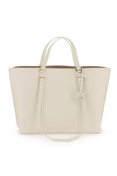 Pinko Large Shopper Bag In Bianco