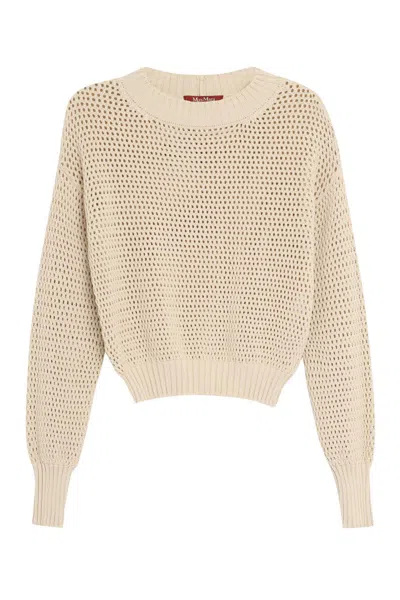 Max Mara Matassa Cotton Sweater In Beige