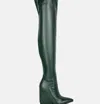 London Rag Leggy Lass Long Knee Platform Chunky Boots In Green