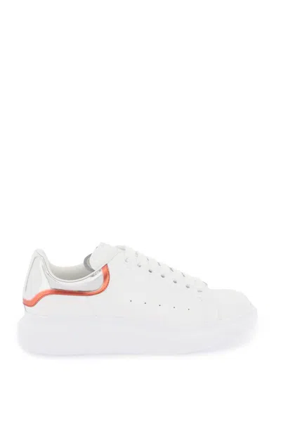 Alexander Mcqueen Oversize Sneakers In White,silver,orange