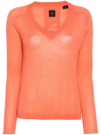 Pinko V-neck Sweater In Naranja