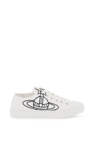 Vivienne Westwood Low Sneaker With Orb Logo In White