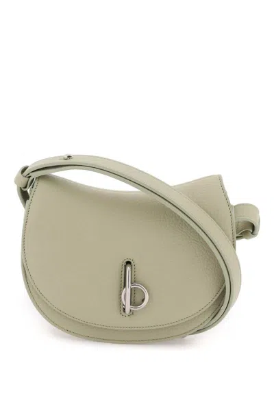 Burberry Mini Rocking Horse Leather Shoulder Bag In Green