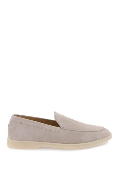 Henderson Baracco Logo-embroidered Suede Loafers In Neutrals