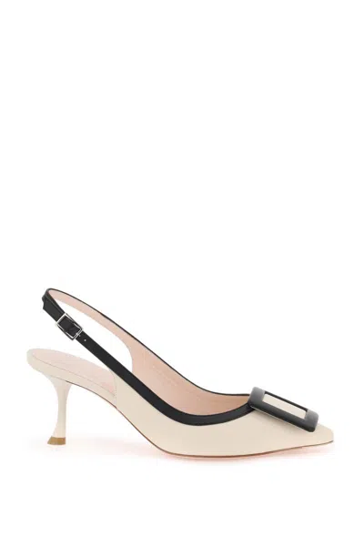 Roger Vivier Viv In The City Leather Slingback Pumps In Neutral