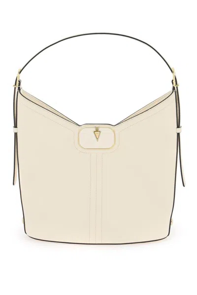 Valentino Garavani Vlogo Leather Hobo Bag In White