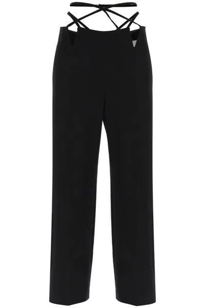 Dion Lee Cutout Straight Trousers In Nero