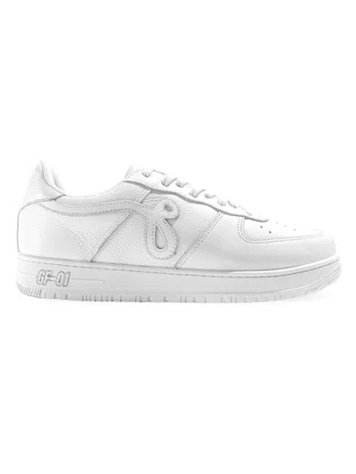 John Geiger Men's Gf-01 Pebbled Leather Sneakers In White
