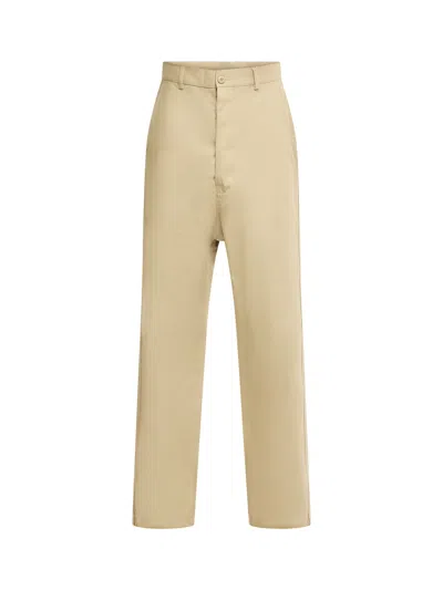 Mm6 Maison Margiela Men's Tapered Leg Tailoring Wool Trousers In Neutral
