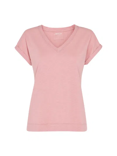 Whistles Womens Pink Willa Organic Cotton-jersey T-shirt In Dusty Pink