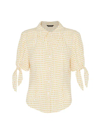 Whistles Women's Oval Spot Tie Sleeve Shirt In Neutral