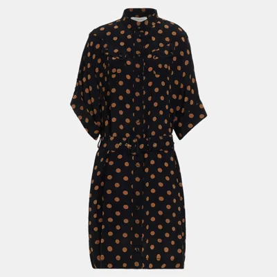 Pre-owned Zimmermann Black Polka Dot Silk Utility Mini Dress Xs (size 0)