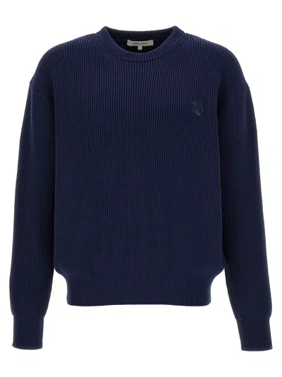 Maison Kitsuné Bold Fox Head Sweater In Blue