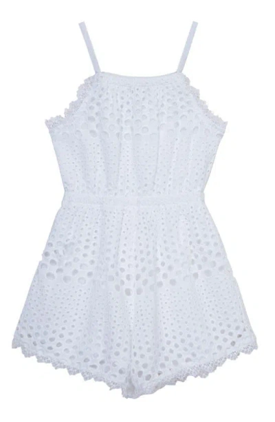 Habitual Kids' Eyelet Embroidered Romper In White