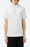 Lacoste Regular Fit Tipped Piqué Polo In 001 Blanc