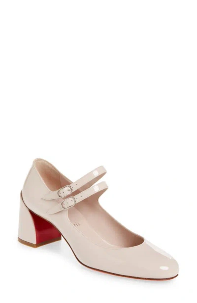 Christian Louboutin Miss Jane 55 Patent-leather Pumps In White