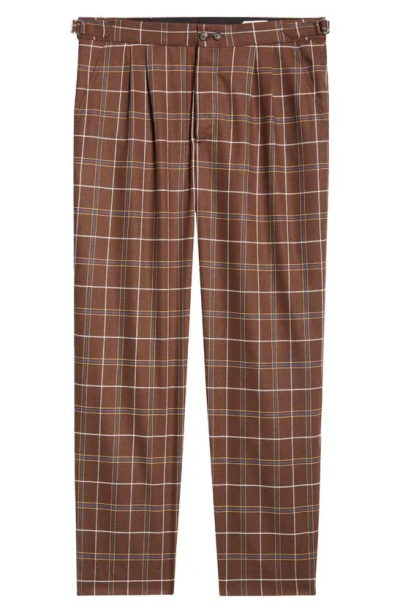 Bode Dunham Plaid Trousers In Brown Multi