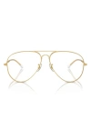 Ray Ban Old Aviator 62mm Polarized Oversize Pilot Sunglasses In Gold / Clear