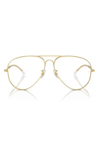 Ray Ban Old Aviator 62mm Polarized Oversize Pilot Sunglasses In Gold / Clear