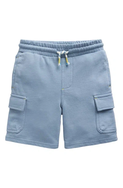 Mini Boden Kids' Cotton Jersey Cargo Shorts In Pebble Blue