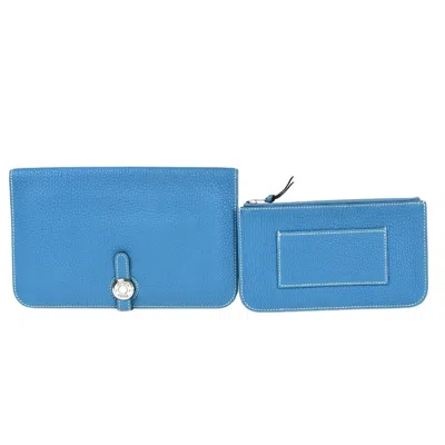 Hermes Hermès Dogon Blue Leather Wallet  ()