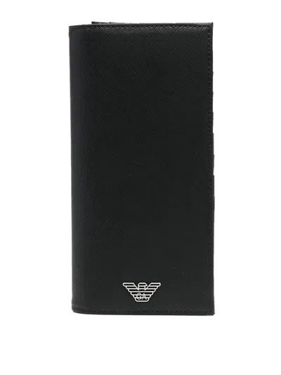 Emporio Armani Slim Bi-fold Cardholder In Black