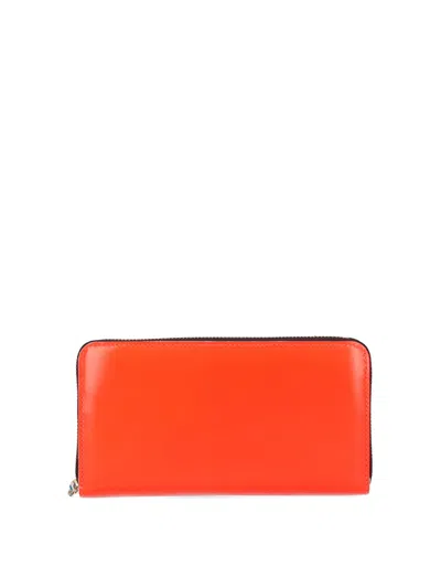 Comme Des Garçons Zip Wallet In Orange