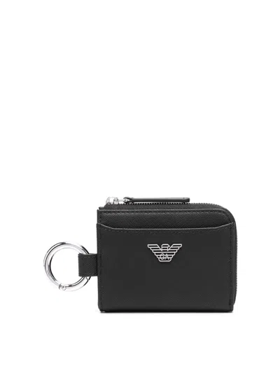 Ea7 Emporio Armani Man`s Compact Wallet Accessories In Black