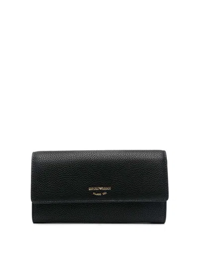 Ea7 Continental Flap Wallet In Black