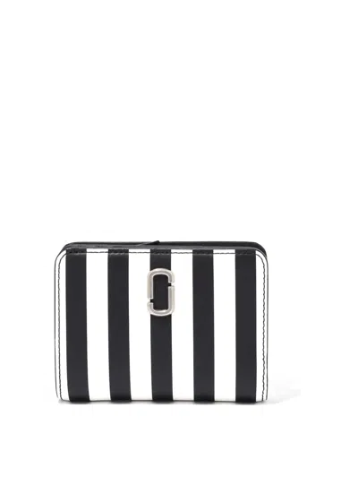 Marc Jacobs The Stripe Compact Wallet In Black