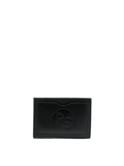 Paul Smith Debossed-logo Leather Cardholder In Black