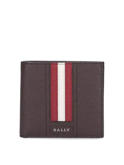 Bally Bi-fold Wallet "lettering Tsp" In Brown