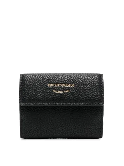 Emporio Armani Faux-leather Wallet In Black