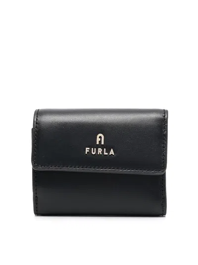 Furla Logo字样皮质钱包 In Black