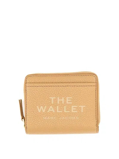 Marc Jacobs Leather The Mini Compact Wallet In Beige