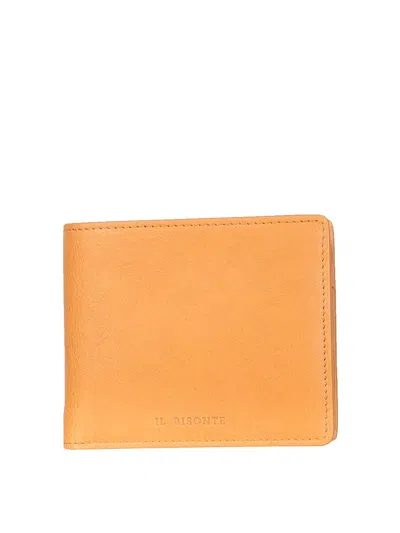 Il Bisonte Leather Bifold Wallet In Beige