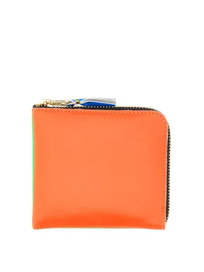 Comme Des Garçons Leather Wallet In Multicolour
