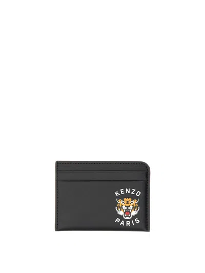 Kenzo Card Holder With Logo In Black