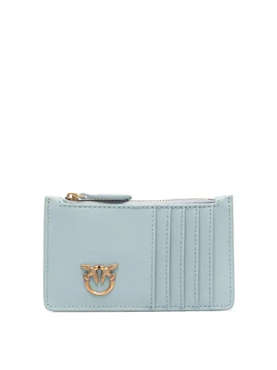 Pinko Airone Wallets, Card Holders Gray In Light Blue