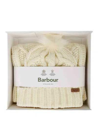 Barbour Ridley Beanie Scarf Gift Set In Cr11cream