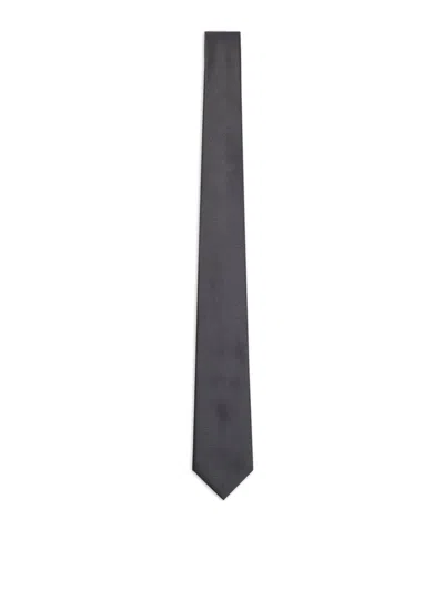 Emporio Armani Silk Tie In Grey