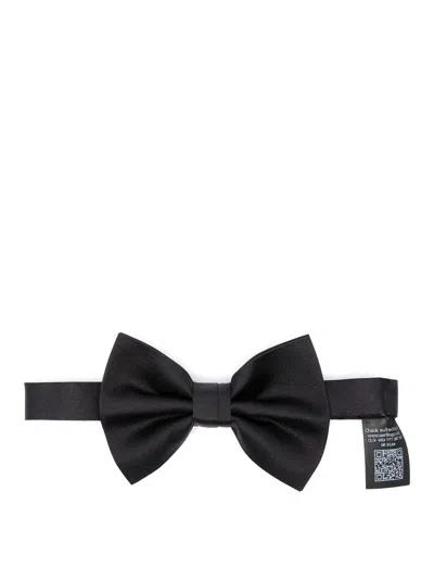 Emporio Armani Silk Bow Tie In Black