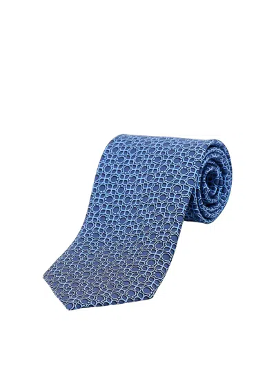 Ferragamo Silk Tie In Blue