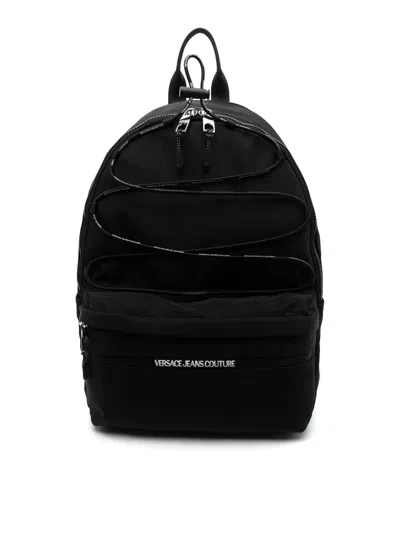 Versace Jeans Couture Backpack With Logo In Black